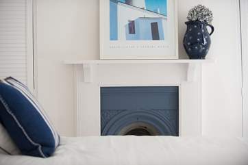 An original Victorian fireplace.