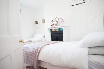 Bedroom 2 has twin beds.