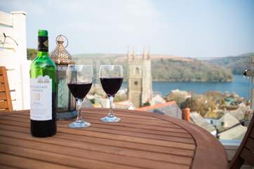 The view from the raised deck at the back of the cottage accessed through the kitchen so grab the glasses on the way!