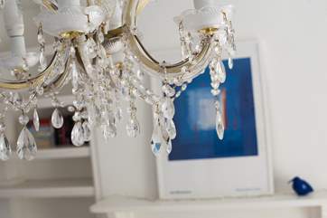Beautiful cut glass chandeliers.