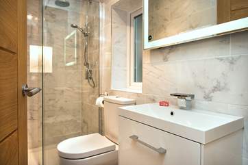 The stylish en-suite shower room