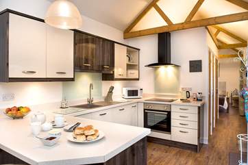 The modern kitchen is well equipped