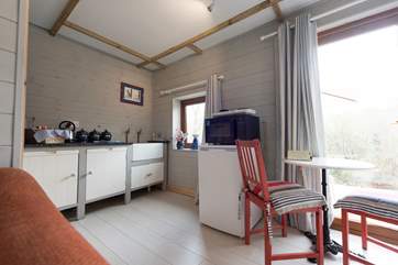 The galley kitchen, equipped with everything you will need.