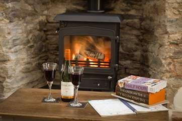 The wood burning stove is a lovely bonus for an out of season holiday here.