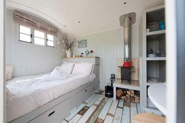 There is a cosy wood-burner for extra warmth in the cooler months.