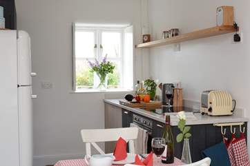 The very stylish deVOL kitchen is a cook's delight, with ceramic hob and double oven.
