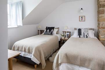 Bedroom 2 has a zip and link bed shown here at two 3 ft beds, but can be made up t a 6ft bed. Please beware of the sloping ceiling.