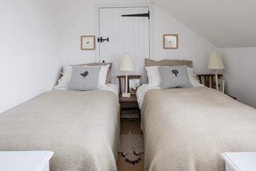 Bedroom 3 has a zip and link bed shown here at two 3 ft beds, but can be made up t a 6ft bed. Please beware of the sloping ceiling.