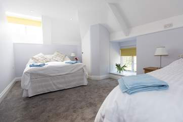 The second bedroom has a 4'6 double bed and a single bed.