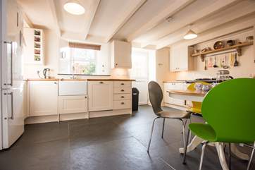 The kitchen is light, spacious and wonderfully well-equipped.