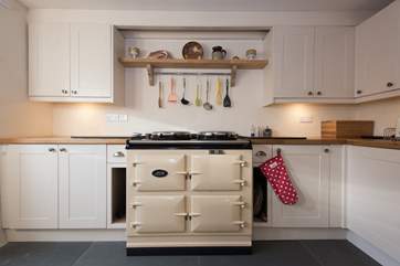 The lovely warming Aga...perfect for holiday cooking and cosy kitchen meals in cooler months.