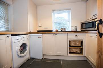 The separate utility-room is spacious and offers a lot of extra equipment.