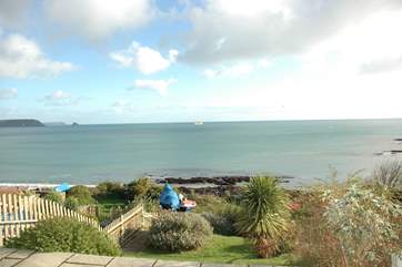 The wonderful view over to Gull Rock and Nare Head.