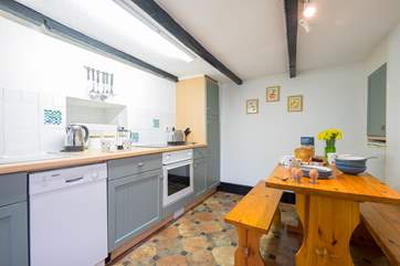 Another view of the kitchen/dining-room.