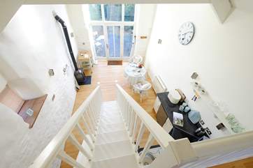 Looking down from the galleried sitting-area.