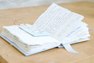 Lovely comments in the Visitors' Book.