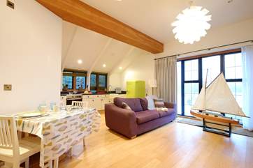 The open plan living-room.