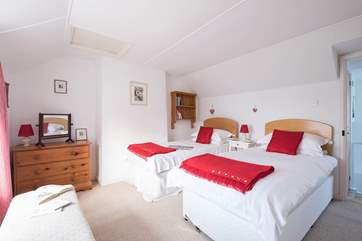 Bedroom 1 has twin beds.