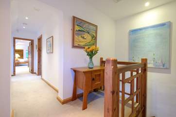Beautiful artworks adorn the walls.