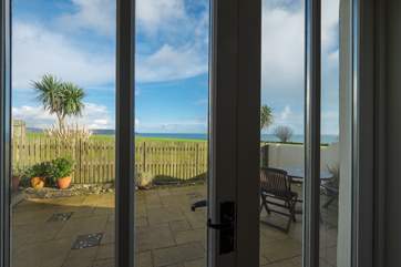 Looking out to the patio.