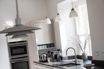 The contemporary kitchen-area.