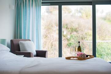 Views over the garden from the master bedroom.