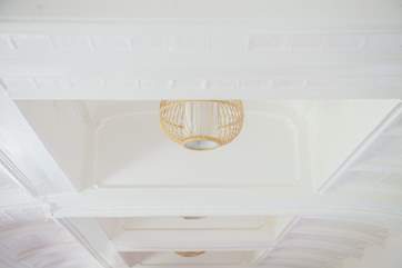 The carved wooden ceilings are a real feature of the cottage.