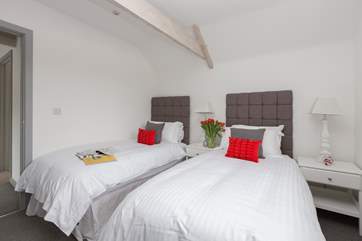 Another view of this bedroom made up as twin beds.