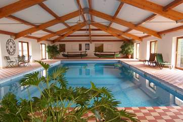 The heated indoor swimming pool is 20 metres long and 8 ft at the deep end. Perfect for children in any weather.