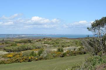 Studland peninsula, fabulous for walking and mountain biking, with views across to Bournemouth bay.