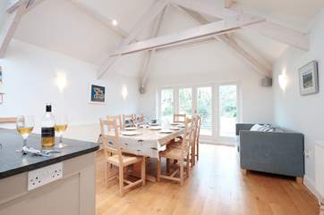 Looking towards the dining-area from the kitchen.