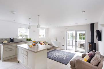 The living area is open plan.