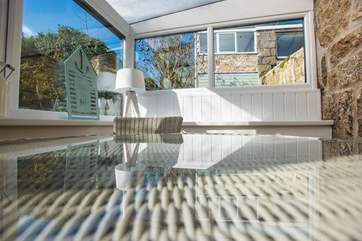 The sunny conservatory.
