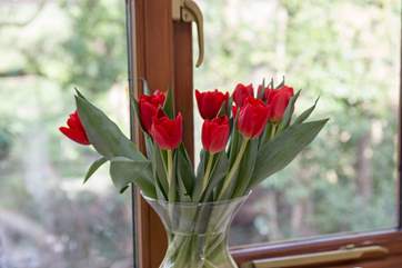 Every window has a beautiful rural outlook.