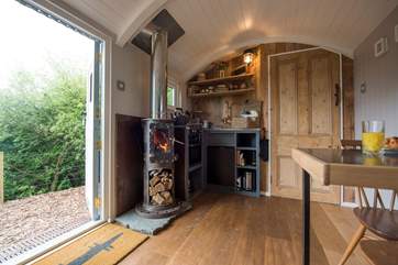 The little kitchen-area is fully equipped with everything you will need.