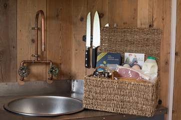 Even the taps have been uniquely created from upcycled items.