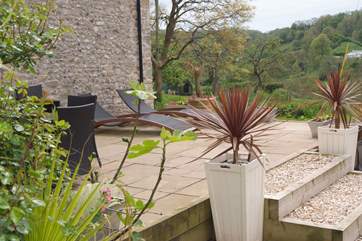 The terrace is a really lovely feature here. It is not overlooked at all and the view down the valley is beautiful.