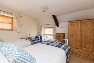 This is the twin bedroom on the first floor, again looking out to the front of the cottage.