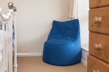 Children will love the bean bag chair!