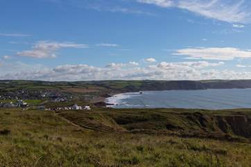 Another view of the coastline - there are a mixture of sandy beaches, rocky coves and high cliffs - fantastic for walking.