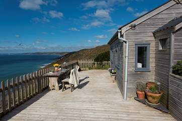 The large decking-area takes full advantage of the view.