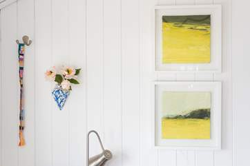 The owner is a terrific artist and her work is displayed throughout the cabin.