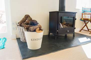 A wood-burner for cosy evenings and wild winter holidays.