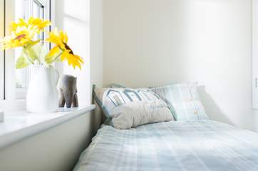 The single bedroom is across the landing from the master bedroom.