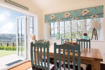 Dining with that view and with the doors open you can bring the outside in on a sunny day.