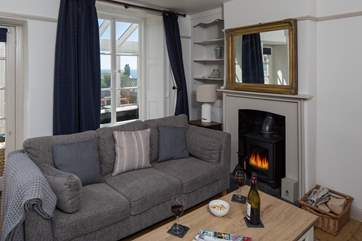 A cosy wood burner for those snug evenings in.