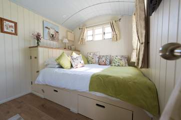 The very comfortable king-size bed.
