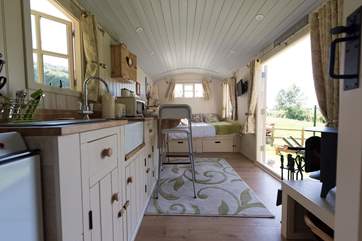Surprisingly spacious and beautifully fitted inside.