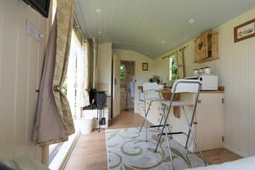 There is even under-floor heating to supplement the wood-burner in the cooler months.