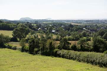 The view from the lookout which is across another field with Wales on the horizon.
